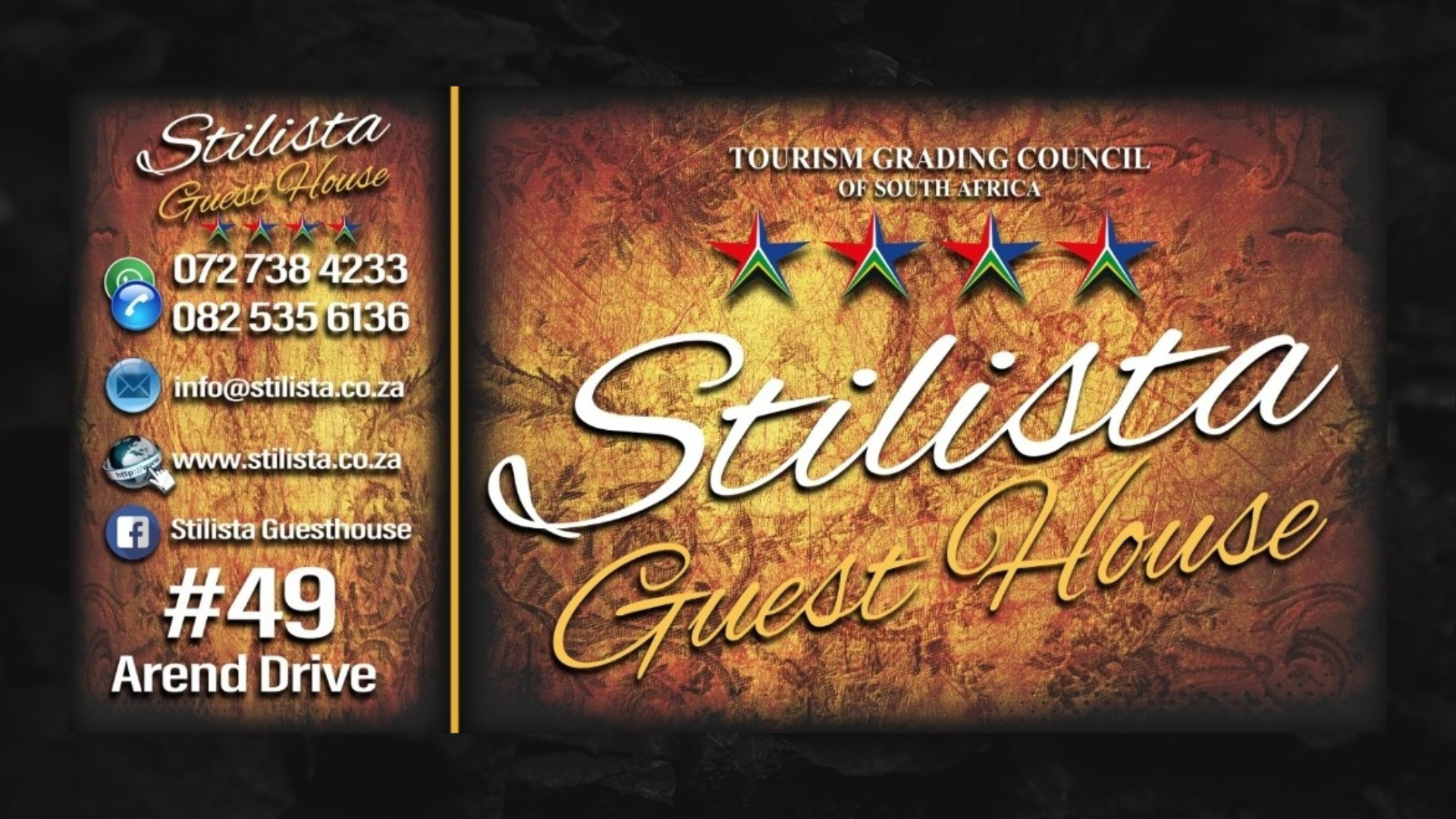 Logo of Stilista Guesthouse offering freshly cooked meals and platters in Randfontein. Contact number 072 738 4233. Stilista Guesthouse | Randfontein